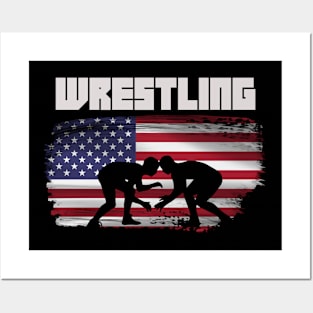 Wrestling USA Flag Posters and Art